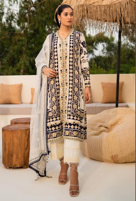 SANA SAFINAZ M232-002B-CW (03 Piece Unstitched) Brand & Cottage by W/F