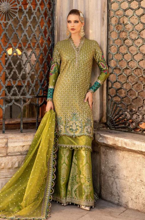 Maria.b Unstitched Embroidered Cotton Satin Suit | CST-803 Brand & Cottage by W/F