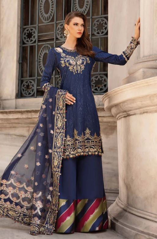 Maria.b Unstitched Embroidered Cotton Satin Suit | CST-804 Brand & Cottage by W/F