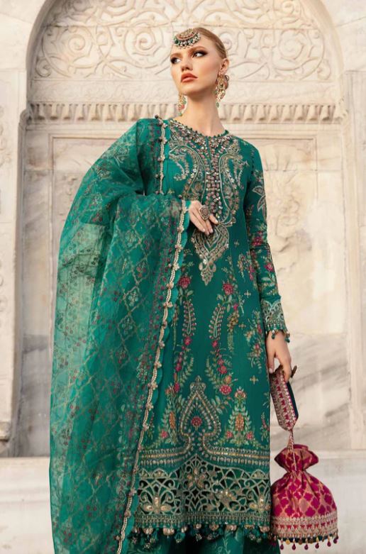 Maria.b Unstitched Embroidered Cotton Satin Suit | CST-805 Brand & Cottage by W/F