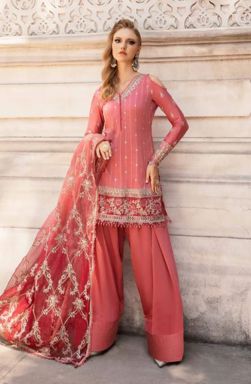 Maria.b Unstitched Embroidered Cotton Satin Suit | CST-809 Brand & Cottage by W/F