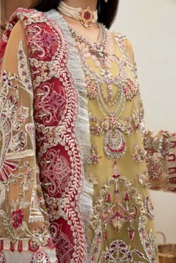 Maryam Hussain Marwa Festive - MUSHK | 3 Piece Unstitched Embroidered Suits Brand & Cottage by W/F