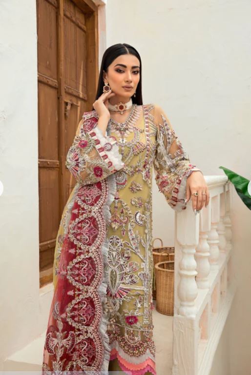 Maryam Hussain Marwa Festive - MUSHK | 3 Piece Unstitched Embroidered Suits Brand & Cottage by W/F