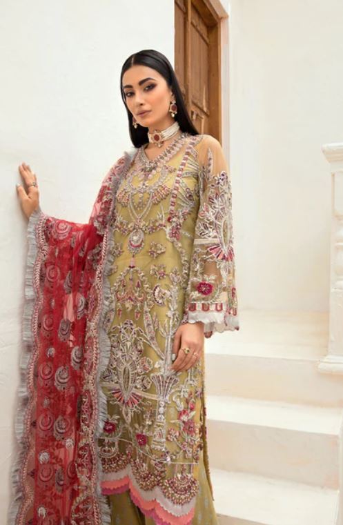 Maryam Hussain Marwa Festive - MUSHK | 3 Piece Unstitched Embroidered Suits Brand & Cottage by W/F