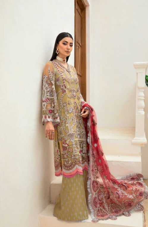 Maryam Hussain Marwa Festive - MUSHK | 3 Piece Unstitched Embroidered Suits Brand & Cottage by W/F