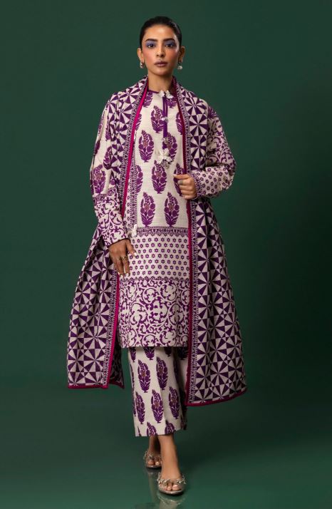 Sana Safinaz Mahay Winter Collection Unstitched - 3 Piece H243-009A-3CQ Brand & Cottage by W/F