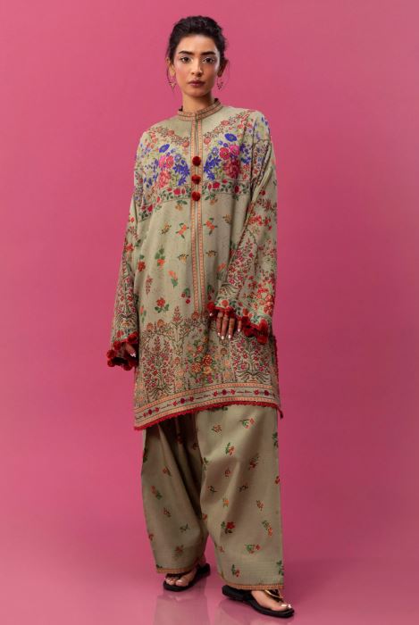 Sana Safinaz Mahay Winter Collection Unstitched - 2 Piece H243-011B-2C Brand & Cottage by W/F