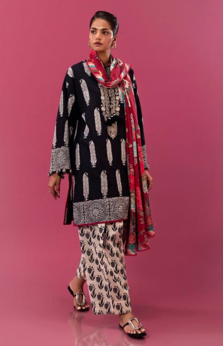 Sana Safinaz Mahay Winter Collection Unstitched - 3 Piece H243-016B-3CQ Brand & Cottage by W/F