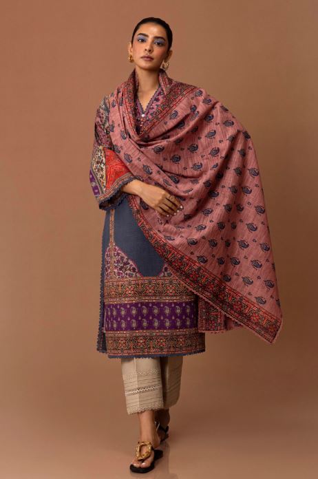 Sana Safinaz Mahay Winter Collection Unstitched - 2 Piece H243-019B-2BQ Brand & Cottage by W/F