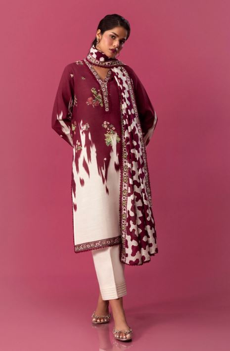 Sana Safinaz Mahay Winter Collection Unstitched - 2 Piece H243-021A-2BQ Brand & Cottage by W/F