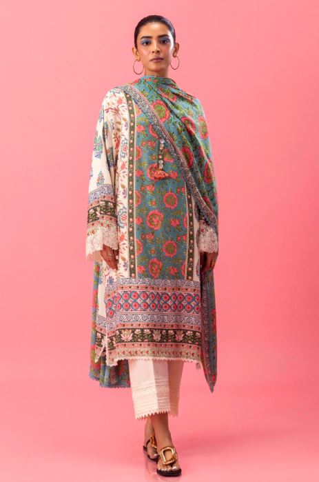 Sana Safinaz Mahay Winter Collection Unstitched - 2 Piece H243-005B-2DC Brand & Cottage by W/F